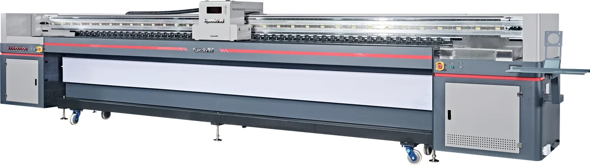 5300UV uv roll-to-roll printer printing on One-way vision film, Mesh banner, Flex banner