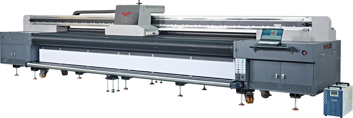 H5300 uv hybrid printer printing on Backlit film, Flex banner, Canvas